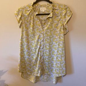 Floral Cap-sleeve Blouse